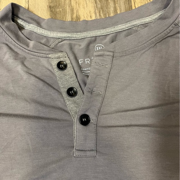 Free Fly Flex Bamboo LS Henley Blue Heather Dusk Size 3XL - Picture 7 of 12